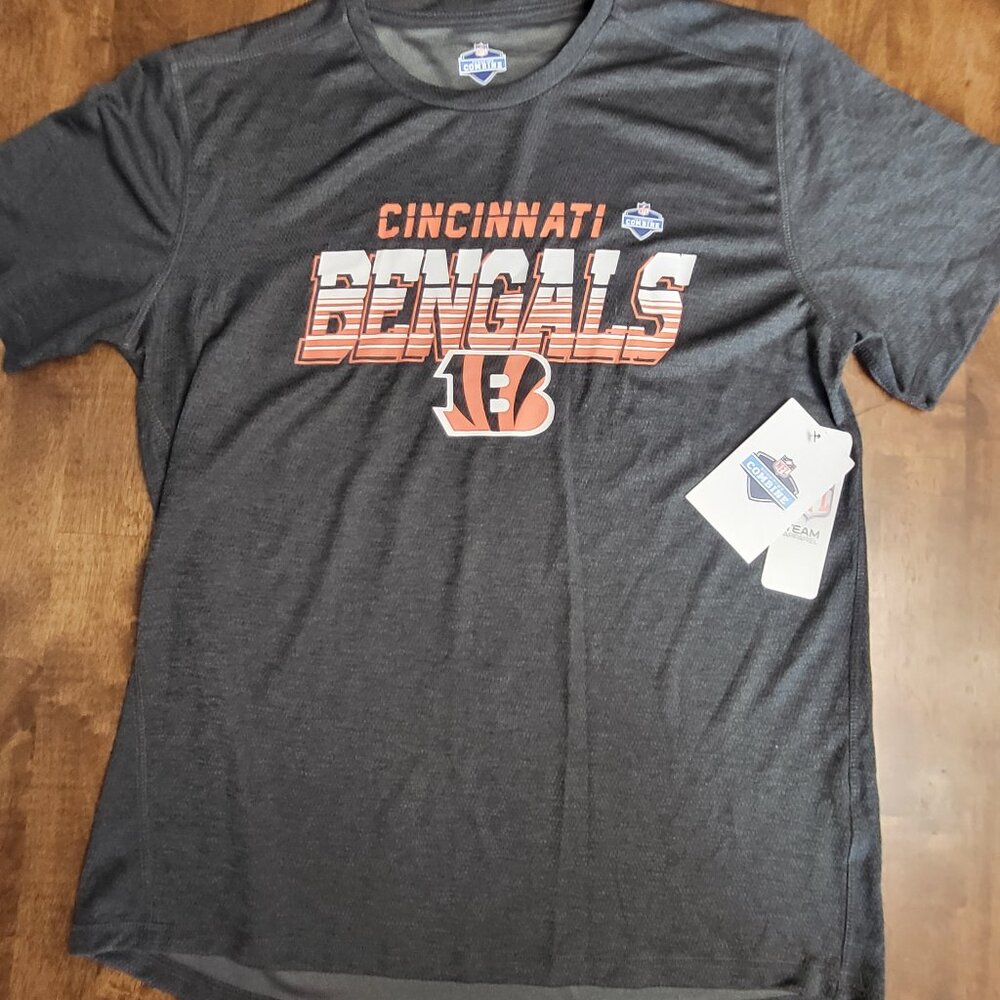 NFL Team Apparel ~ Scouting Combine ~ Sz M ~ Grey Cincinnati Bengals Shirt ~ NWT